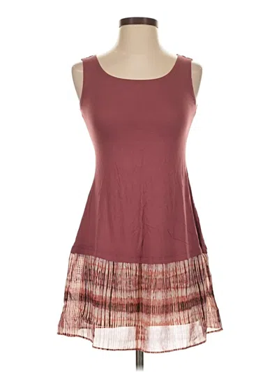 Pre-owned Logo Layers Casual Dress In Burgundy