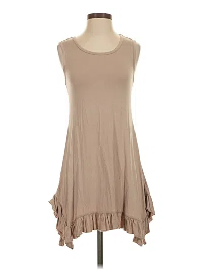 Pre-owned Logo Layers Casual Dress In Tan