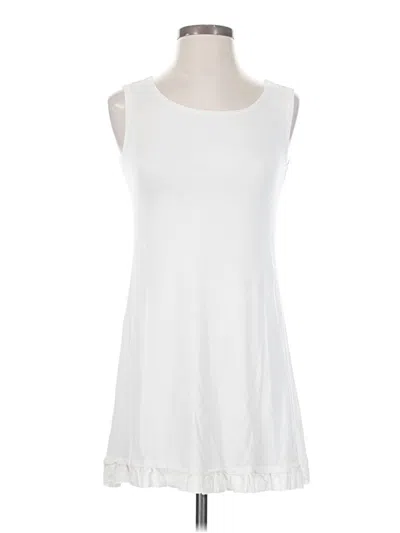 Pre-owned Logo Layers Casual Dress In White