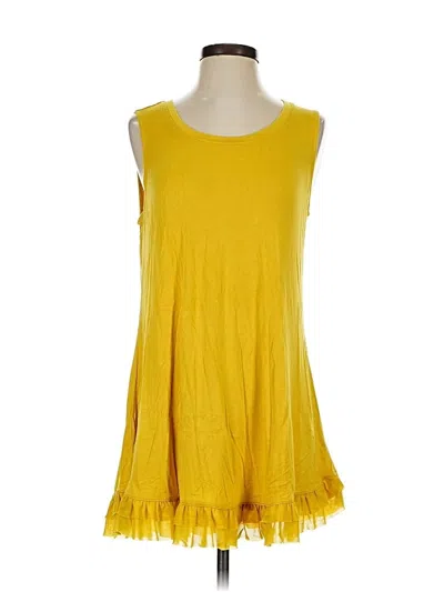 Pre-owned Logo Layers Casual Dress In Yellow