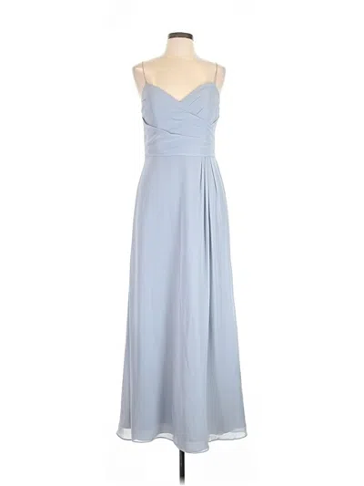 Pre-owned Logo Layers Cocktail Dress In Blue