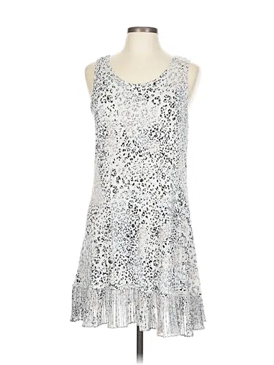 Pre-owned Logo Layers Cocktail Dress In Silver