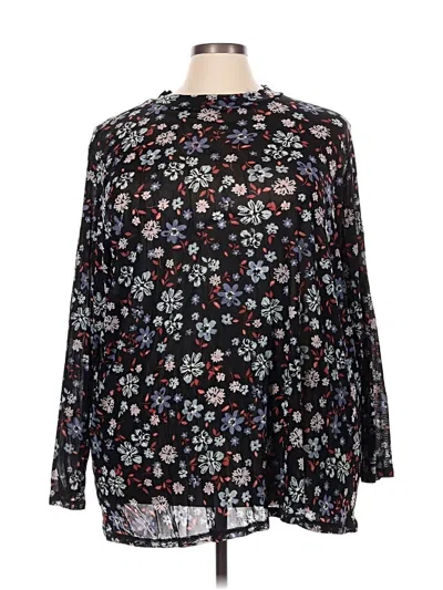 Pre-owned Logo Layers Long Sleeve Blouse In Black