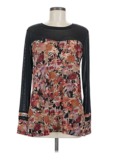 Pre-owned Logo Layers Long Sleeve Blouse In Black