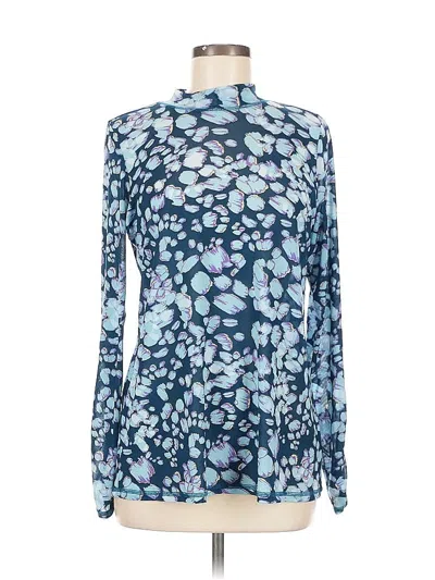 Pre-owned Logo Layers Long Sleeve Blouse In Blue