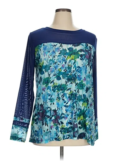 Pre-owned Logo Layers Long Sleeve Blouse In Blue