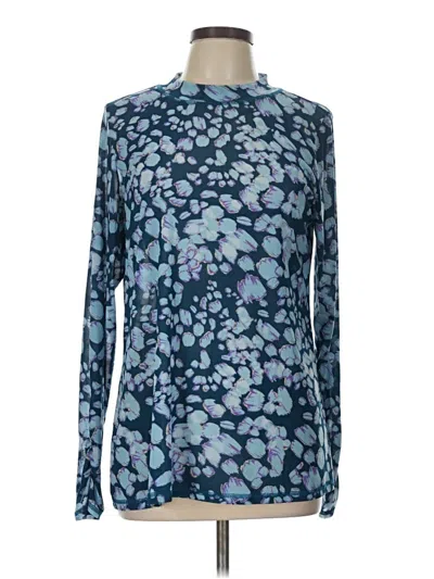 Pre-owned Logo Layers Long Sleeve Blouse In Blue