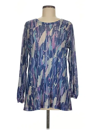 Pre-owned Logo Layers Long Sleeve Blouse In Blue