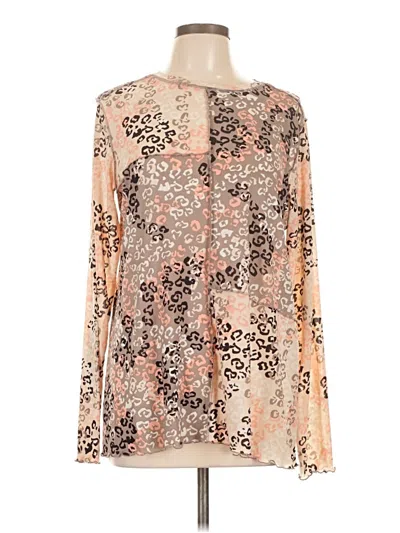 Pre-owned Logo Layers Long Sleeve Blouse In Brown