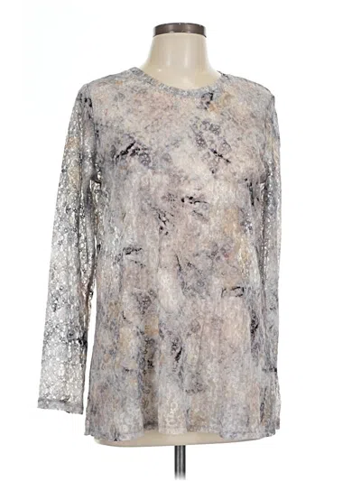 Pre-owned Logo Layers Long Sleeve Blouse In Gray