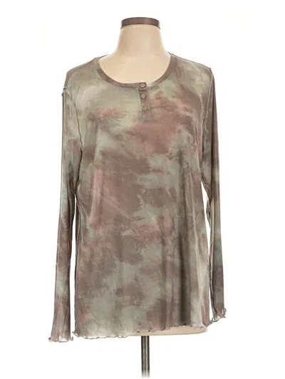 Pre-owned Logo Layers Long Sleeve Blouse In Gray