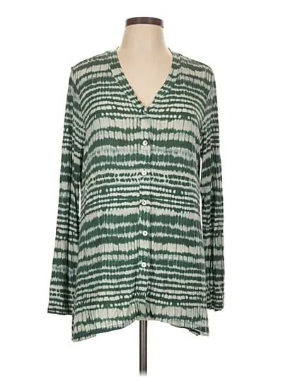 Pre-owned Logo Layers Long Sleeve Blouse In Green