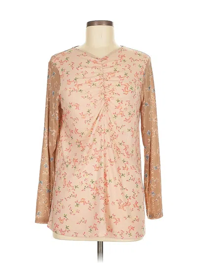 Pre-owned Logo Layers Long Sleeve Blouse In Pink