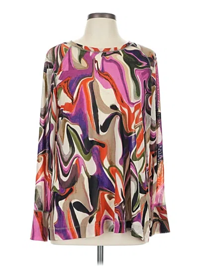 Pre-owned Logo Layers Long Sleeve Blouse In Purple