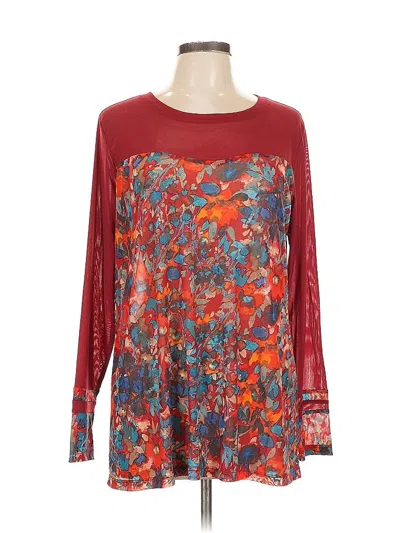 Pre-owned Logo Layers Long Sleeve Blouse In Red