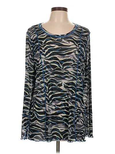 Pre-owned Logo Layers Long Sleeve Top Black Boatneck Tops