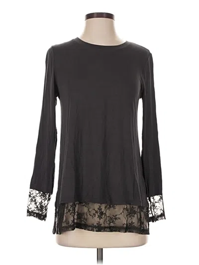 Pre-owned Logo Layers Long Sleeve Top Black Mock Neckline Tops