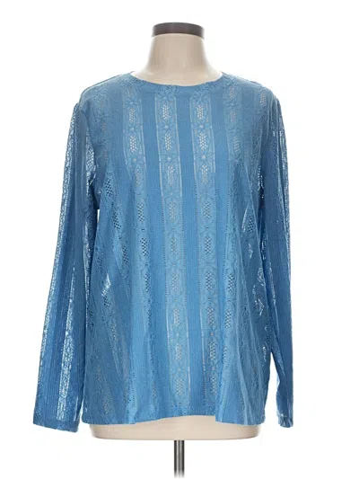 Pre-owned Logo Layers Long Sleeve T-shirt In Blue