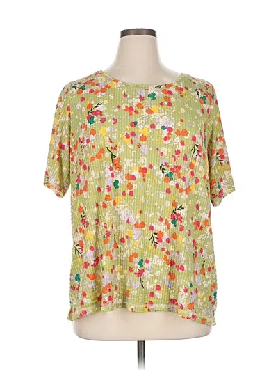 Pre-owned Logo Layers Short Sleeve Blouse In Green