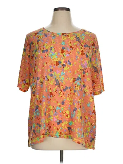 Pre-owned Logo Layers Short Sleeve Blouse In Orange