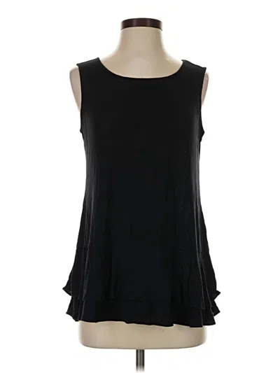 Pre-owned Logo Layers Sleeveless Top Black Boatneck Tops