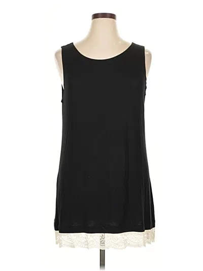 Pre-owned Logo Layers Sleeveless Top Black Scoop Neck Tops
