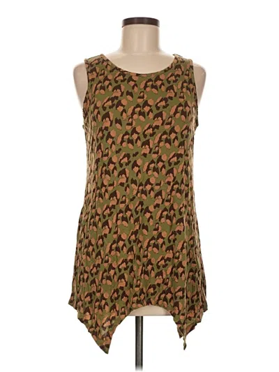 Pre-owned Logo Layers Sleeveless Top Brown Camo Pattern Scoop Neck Tops