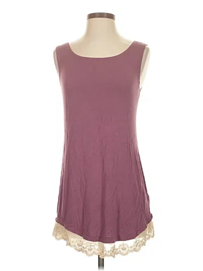 Pre-owned Logo Layers Sleeveless Top Burgundy Scoop Neck Tops