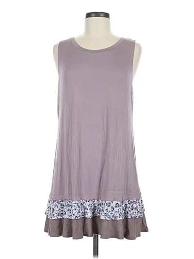Pre-owned Logo Layers Sleeveless Top Gray Crew Neck Tops
