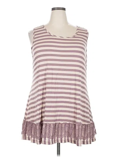 Pre-owned Logo Layers Sleeveless Top Purple Scoop Neck Tops