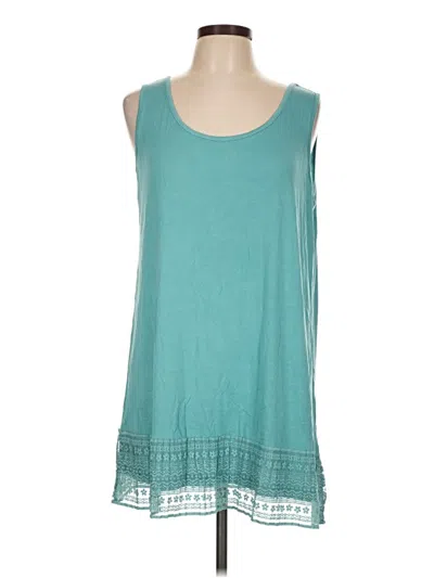 Pre-owned Logo Layers Sleeveless T-shirt In Teal