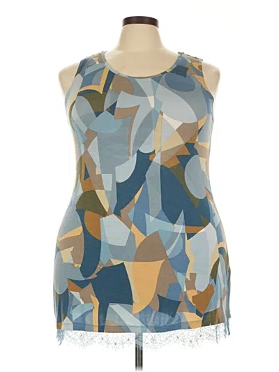 Pre-owned Logo Layers Tank Top Blue Halter Neckline Tops