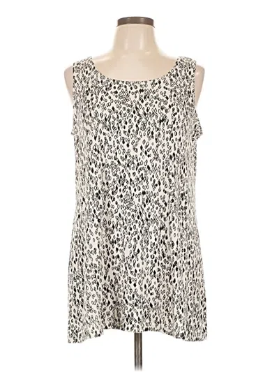 Pre-owned Logo Layers Tank Top Ivory Cold Shoulder Neckline Tops In White