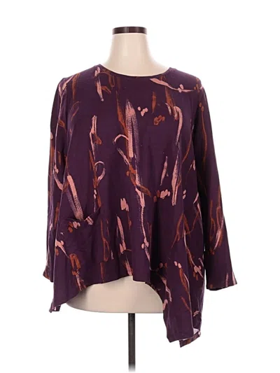 Pre-owned Logo Lounge 3/4 Sleeve Blouse In Purple