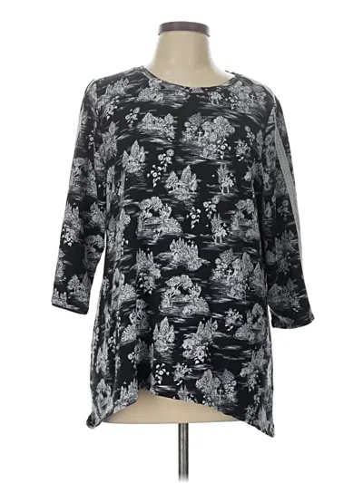 Pre-owned Logo Lounge 3/4 Sleeve T-shirt In Black