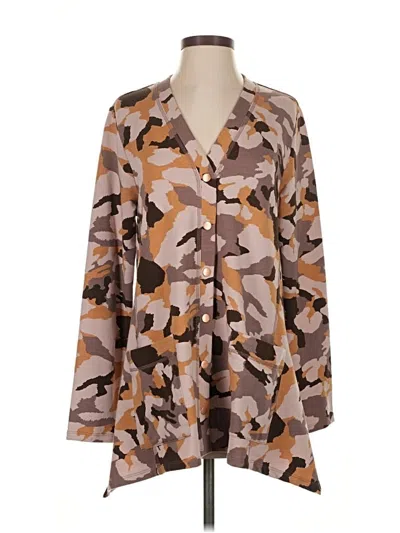 Pre-owned Logo Lounge Cardigan Sweater In Brown