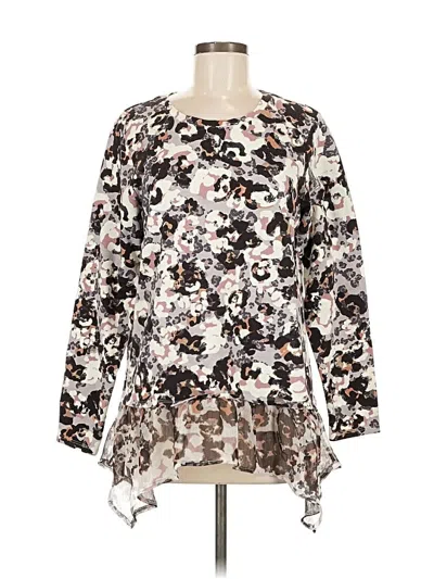 Pre-owned Logo Lounge Long Sleeve Blouse In Silver