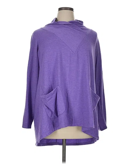 Pre-owned Logo Lounge Long Sleeve Top Purple Cowl Neck Tops