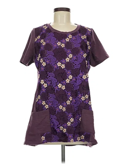 Pre-owned Logo Lounge Short Sleeve Blouse In Purple