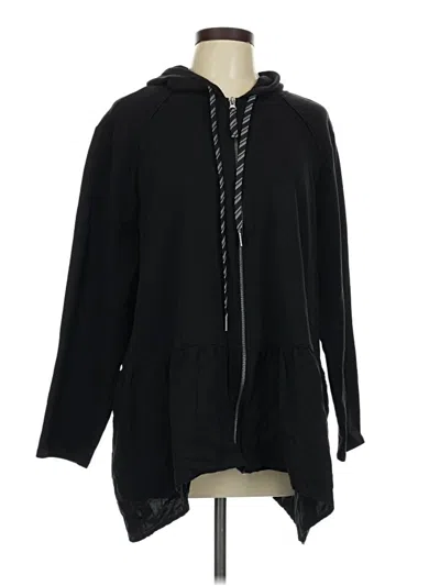 Pre-owned Logo Lounge Zip Up Hoodie In Black