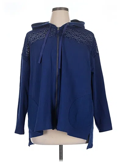 Pre-owned Logo Lounge Zip Up Hoodie In Blue