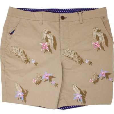Loh Dragon Edward Flower Embroidery Short In Brown