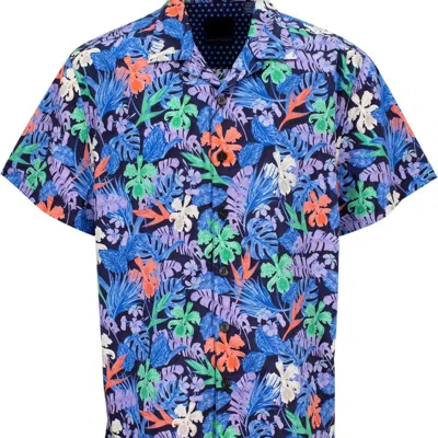 Loh Dragon Ralph Flat Tropical Camp Shirt In Blue