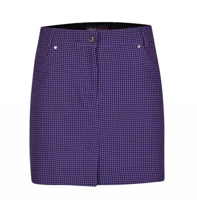 Lohla Sport Women's Houndstooth Skort In Lilac In Blue
