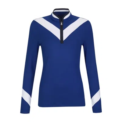 Lohla Sport Women's Laurie Chevron Top In Lapis In Blue