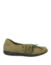 Loints Of Holland Woman Ballet Flats Military Green Size 6 Leather In Green