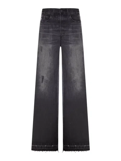 Lois Black Loose-fit Skater Jeans With A Vintage-effect Washed Finish