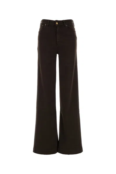 Lois Brown Stretch Denim Mistral Palazzo Jeans In Multi