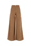 Lois Camel Linen Wide-leg Pant In Brown