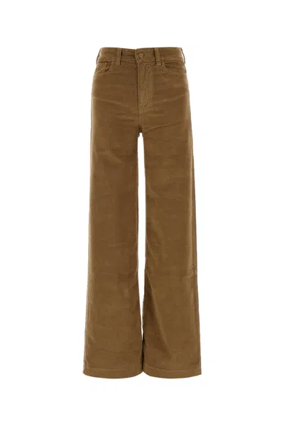 LOIS PANTALONE PALAZZO MISTAL IN VELLUTO A COSTE STRETCH CAMMELLO  DONNA